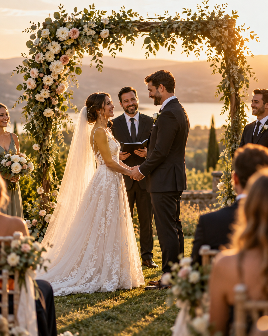 Intimate outdoor wedding ceremony event photography by Sara Marks